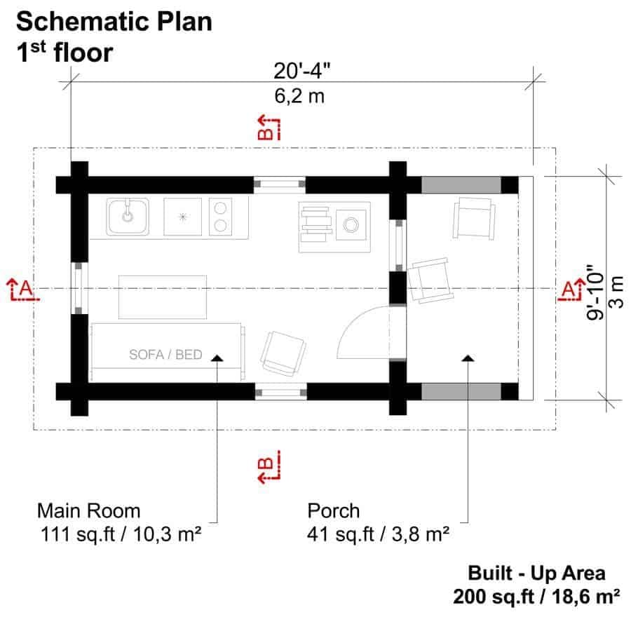 Compact Living with a Functional Porch Space