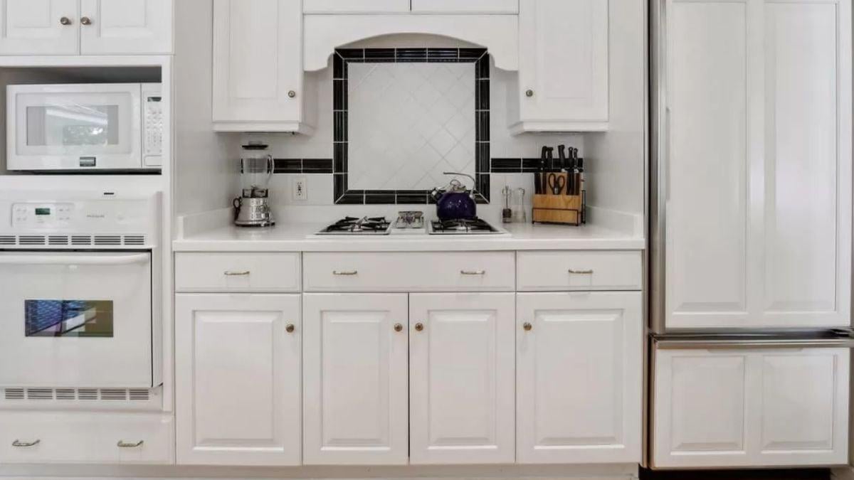 Notice the Classic Black and White Contrast in This Kitchen
