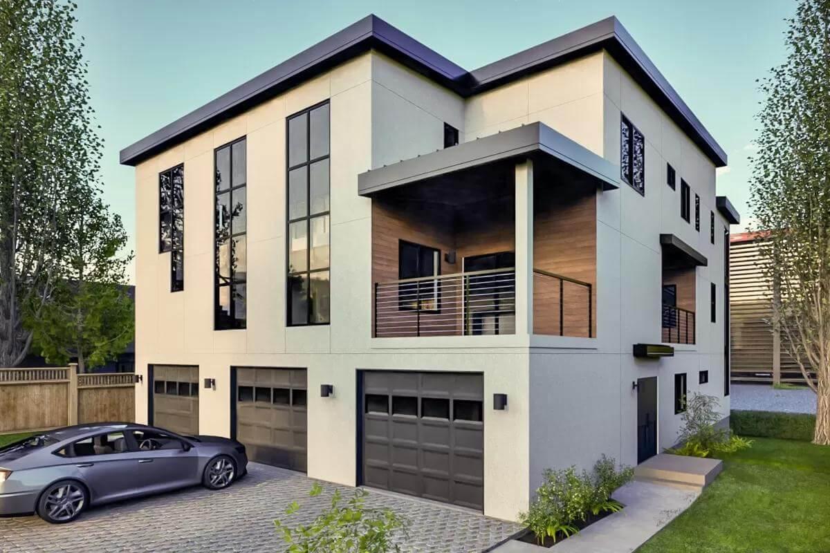 Spot the Bold Overhang in This Modern Exterior Design