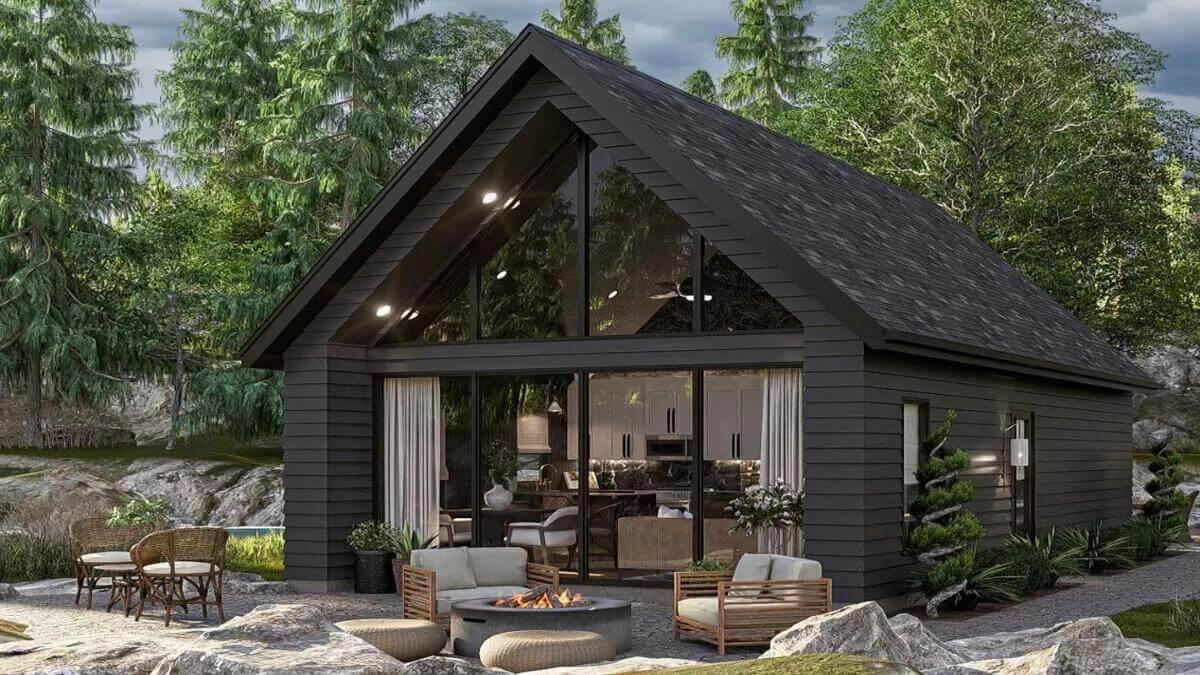 A-Frame Tranquility Nestled Amongst Nature with an Inviting Patio
