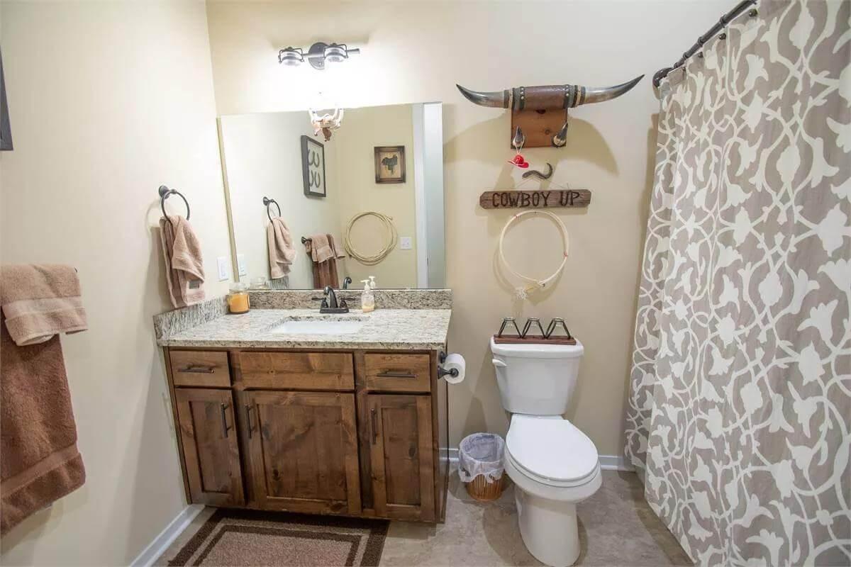 Rustic Bathroom with a Cowboy Twist
