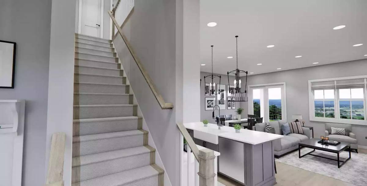 Check Out the Clean Lines and Open Flow from Staircase to Living Area