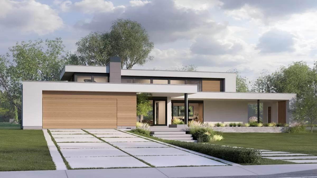 Discover the Angular Grace of This Modern Oasis with Expansive Windows