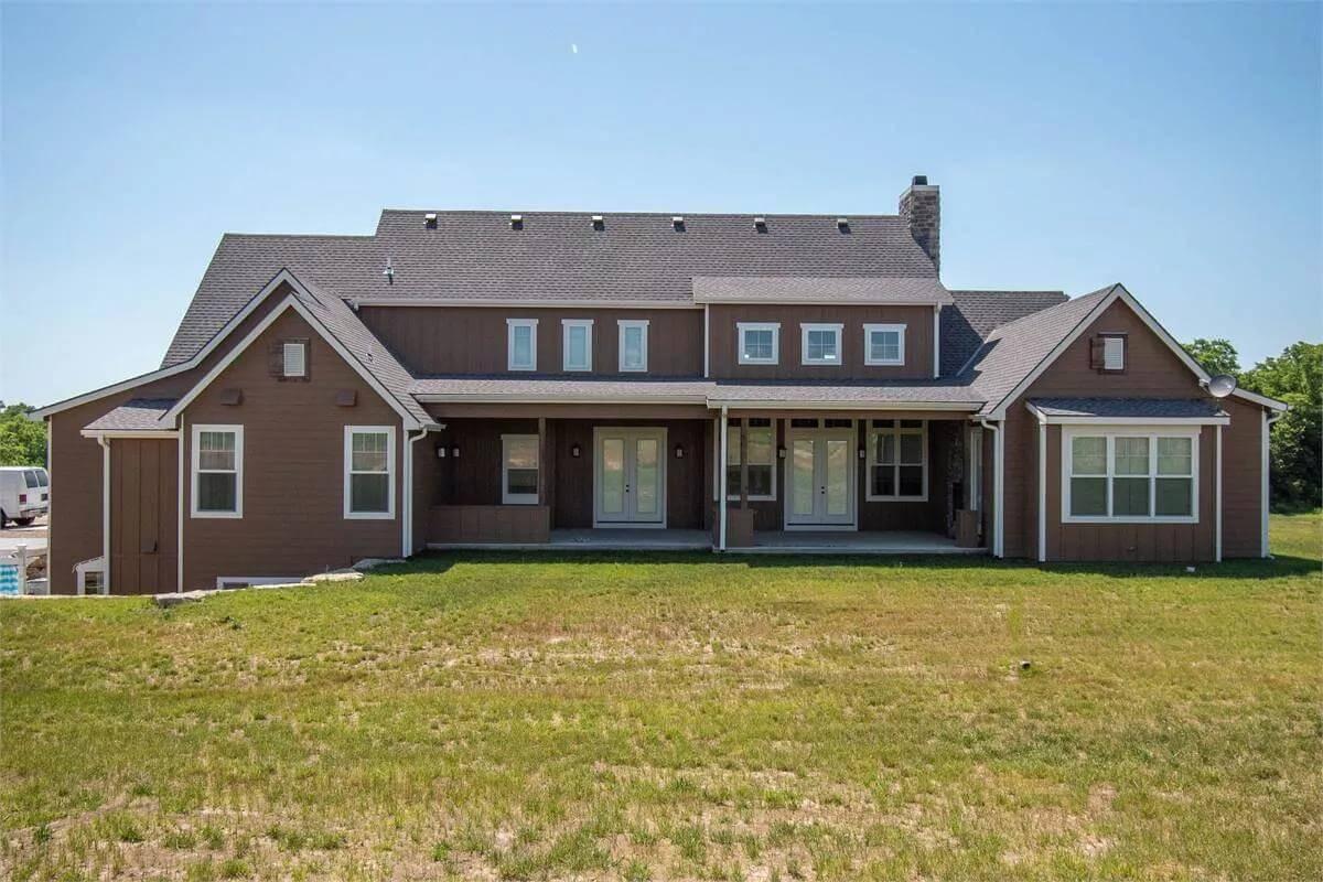 Notice the Symmetry in This Back View of the Craftsman Home