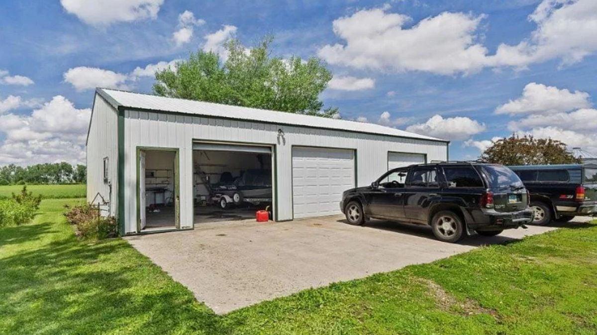 Check Out This Practical Farmhouse Garage with Ample Storage