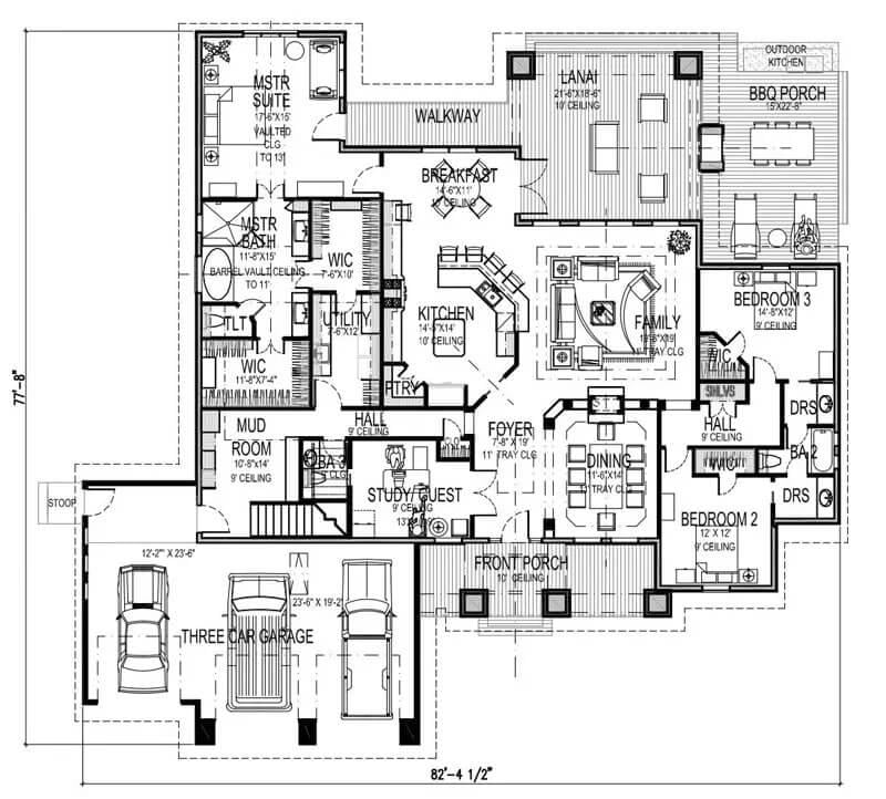 Check Out the Practical Layout of This Craftsman Floor Plan