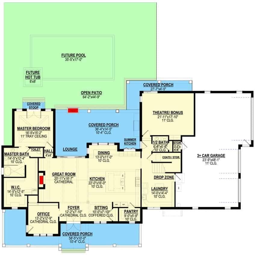 Spacious Main Floor Plan with Theater and Open Patio