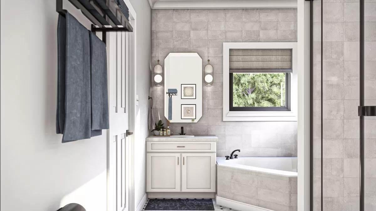 A Craftsman Bath That Combines Modern Fixtures with Classic Simplicity