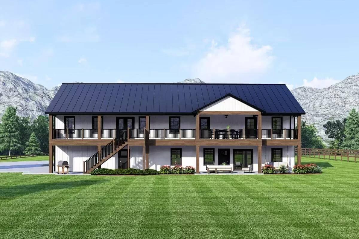 Admire the Dual-Level Decks on This Barn-Style Mountain Home