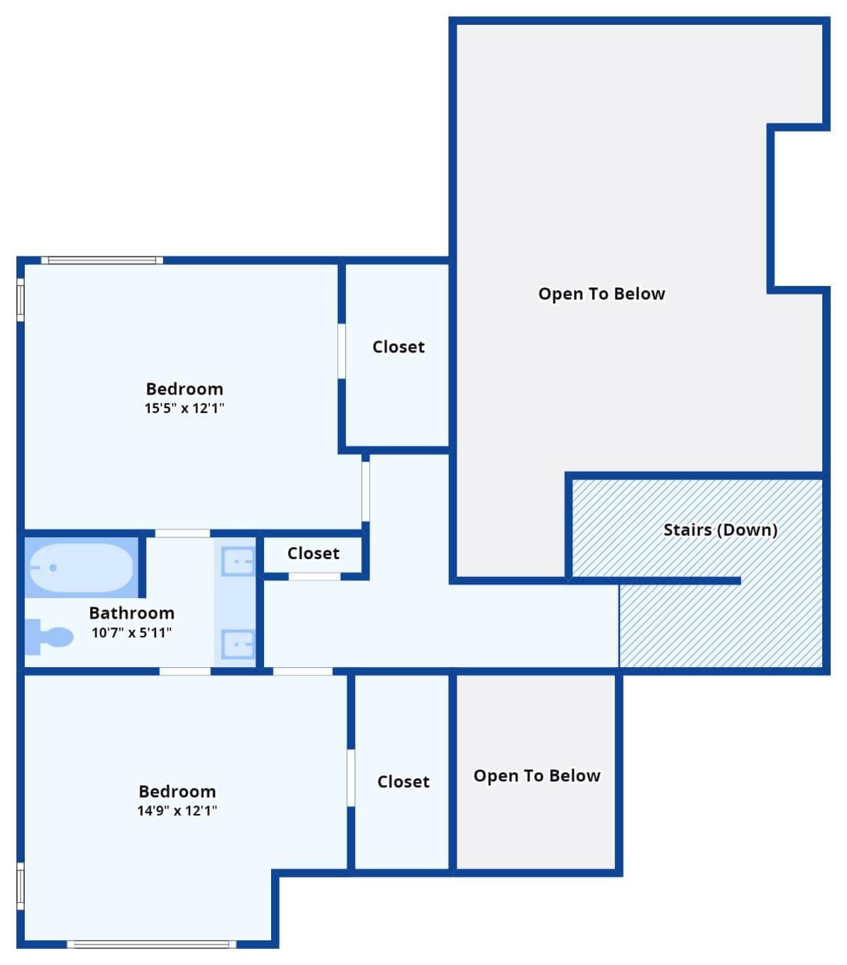 Smart Upper Floor Layout with Open Spaces and Privacy in Mind