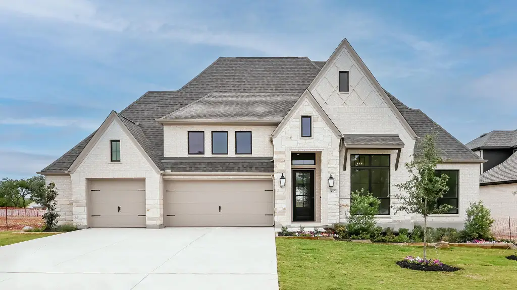Modern French Country 4-Bedroom Home with Covered Patio and 3-Car Garage (3,300Sq. Ft. Floor Plan)