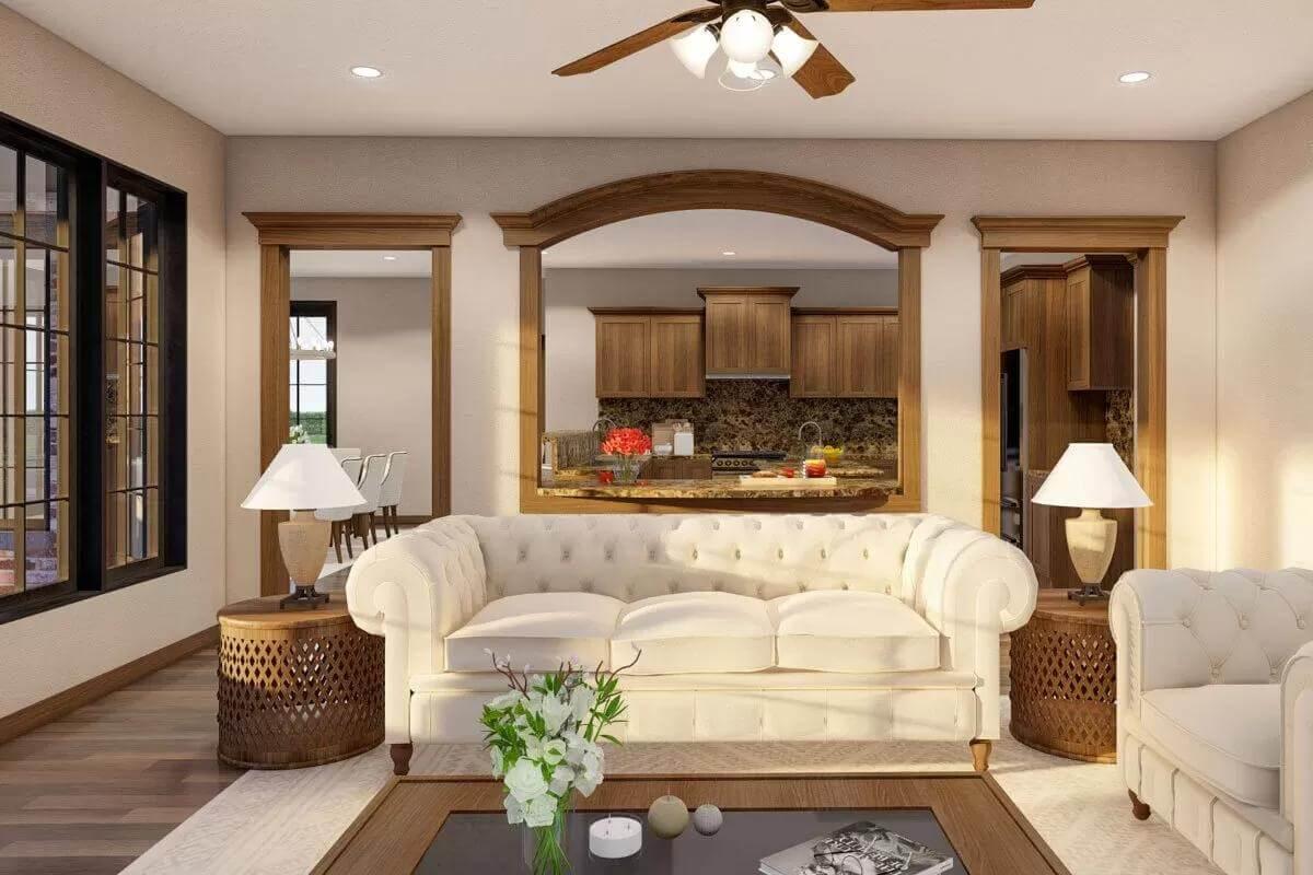 Spot the Wood Accents Framing This Cozy Living Room