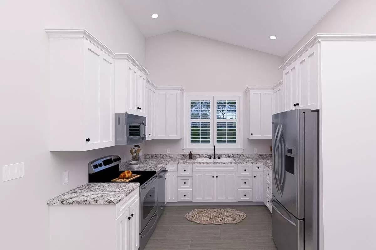 Craftsman Kitchen with Timeless White Cabinetry and Granite Counters