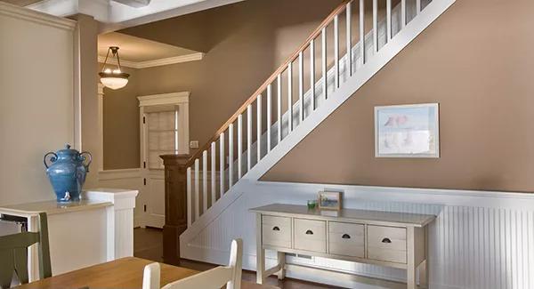 Craftsman Interior Staircase with Elegant Wainscoting