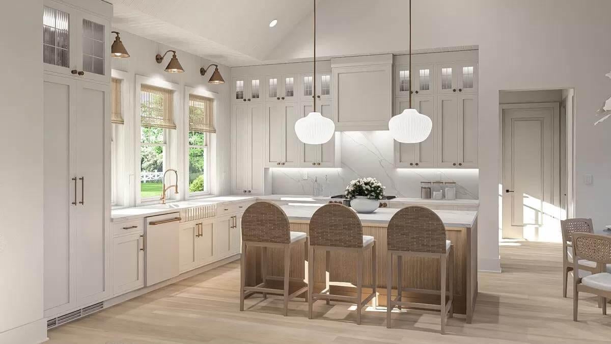 Check Out the Subtle Elegance of This Craftsman Kitchen with Marble Accents