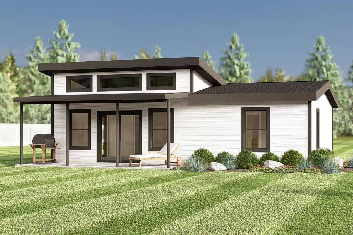 Contemporary-Style 1-Bedroom ADU with Covered Porch and Open-Concept Living (Floor Plan)