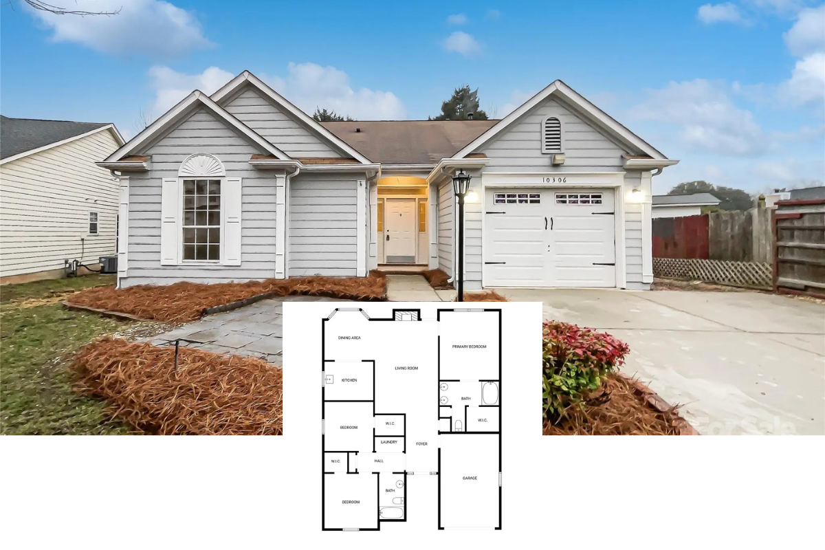 3-Bedroom Ranch-Style Home with Back Patio and Single Attached Garage (1,285 Sq. Ft. Floor Plan)