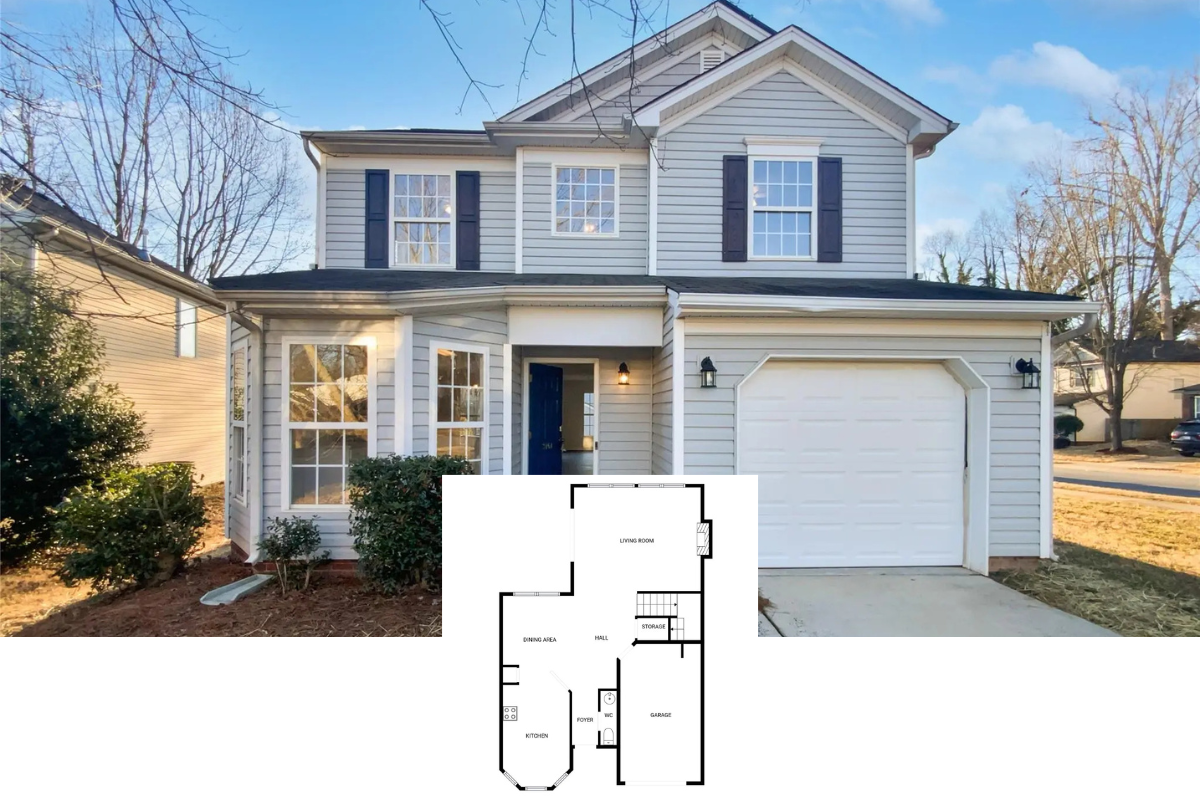 Contemporary-Style 3-Bedroom Colonial Home with Open-Living Space and Back Patio (1,566 Sq. Ft. Floor Plan)