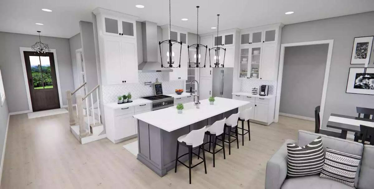 Wow, Check Out the Modern Farmhouse Kitchen with Open Shelving