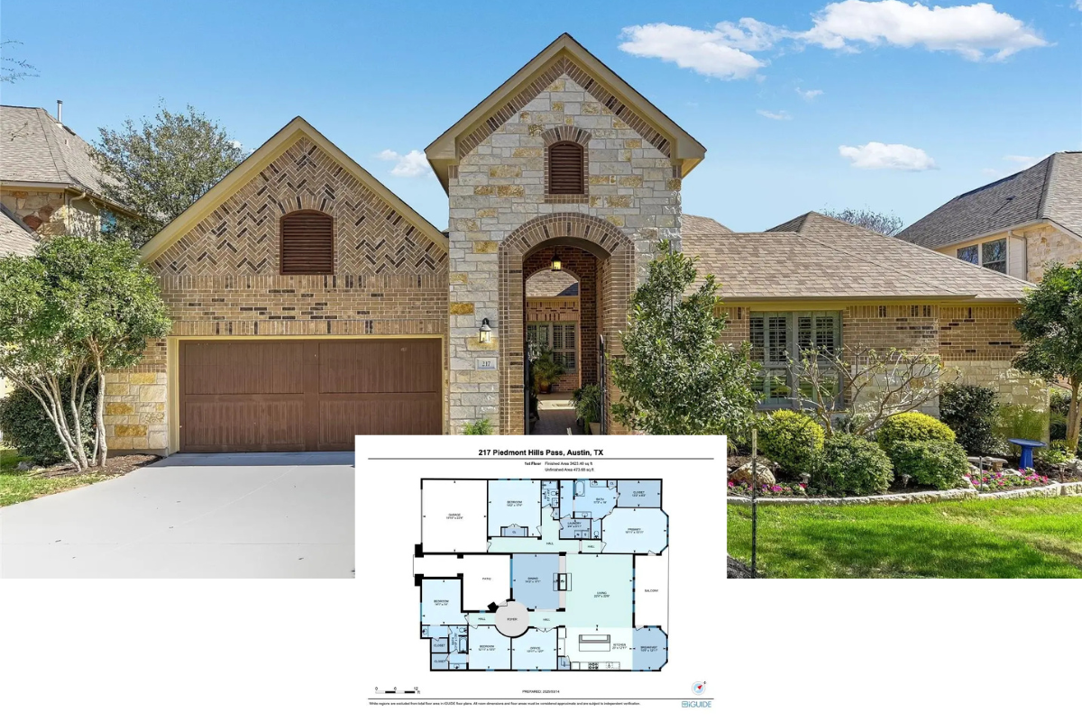 4-Bedroom Texas Hill Country Home with Open-Concept Layout and Covered Patio (3,423 Sq. Ft. Floor Plan)