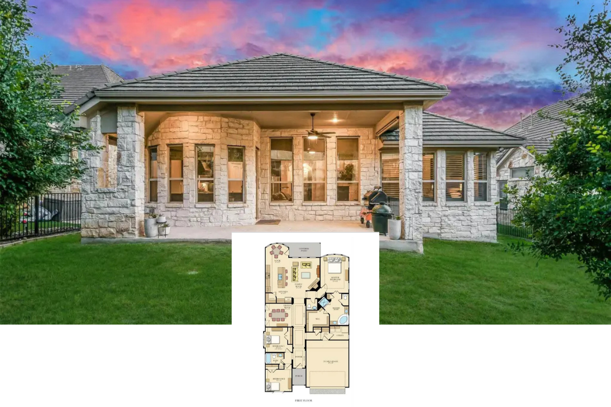 Transitional 3-Bedroom Hill Country Home with Open-Concept Living and Covered Patio (2,053 Sq. Ft. Floor Plan)