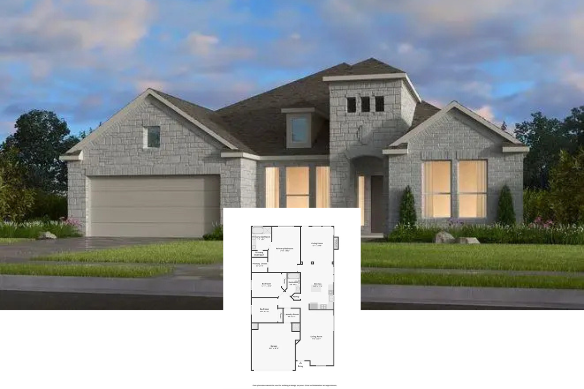 Transitional-Style 3-Bedroom Home with Open Living Space and 2-Car Garage (1,663 Sq. Ft. Floor Plan)