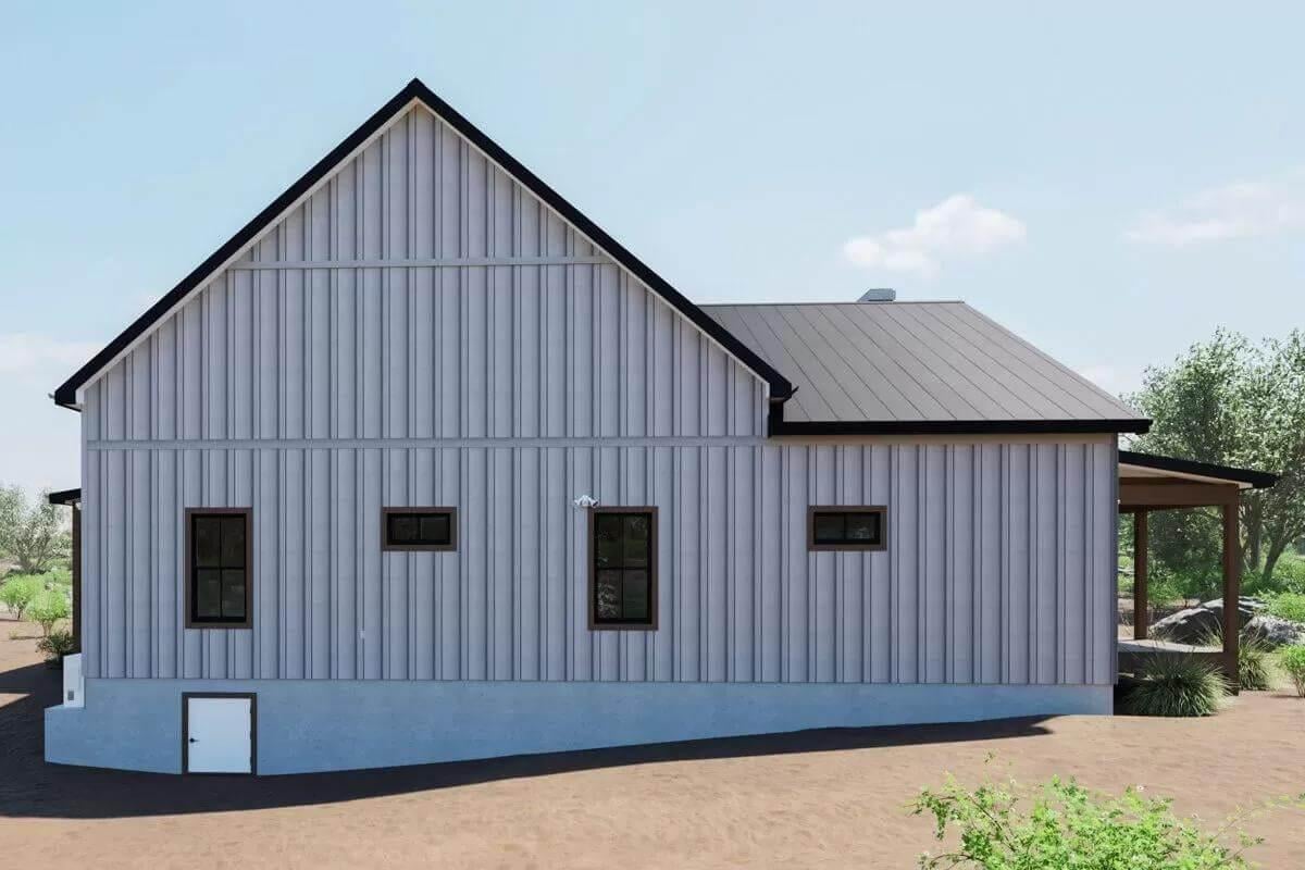 Check Out the Clean Lines and Subtle Modern Twist of This Farmhouse Side View