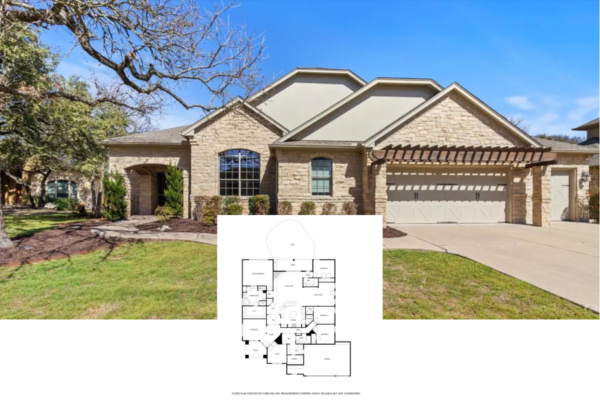 4-Bedroom Hill Country Home with 3-Car Garage and Covered Patio (3,222 Sq. Ft. Floor Plan)