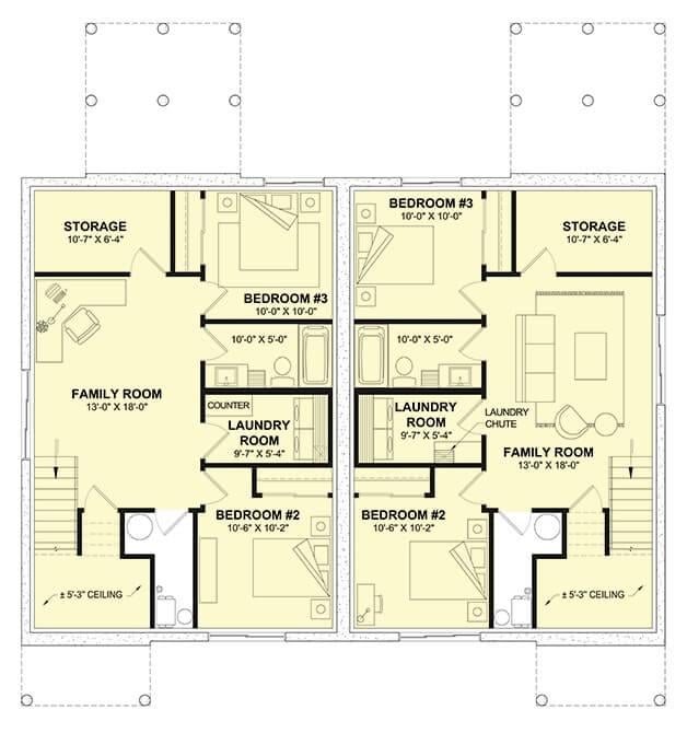 Dive Into This Practical Upper-Level Design with Dual Family Rooms