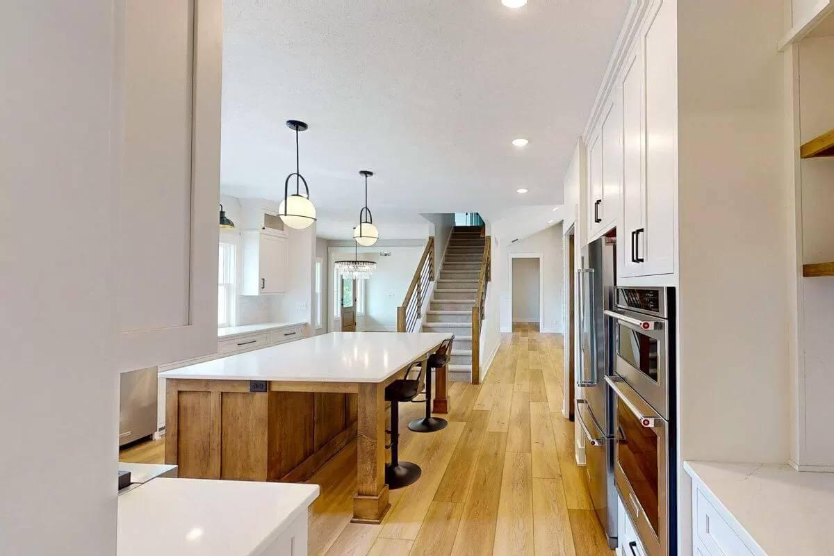 Notice the Expansive Island in This Farmhouse Kitchen