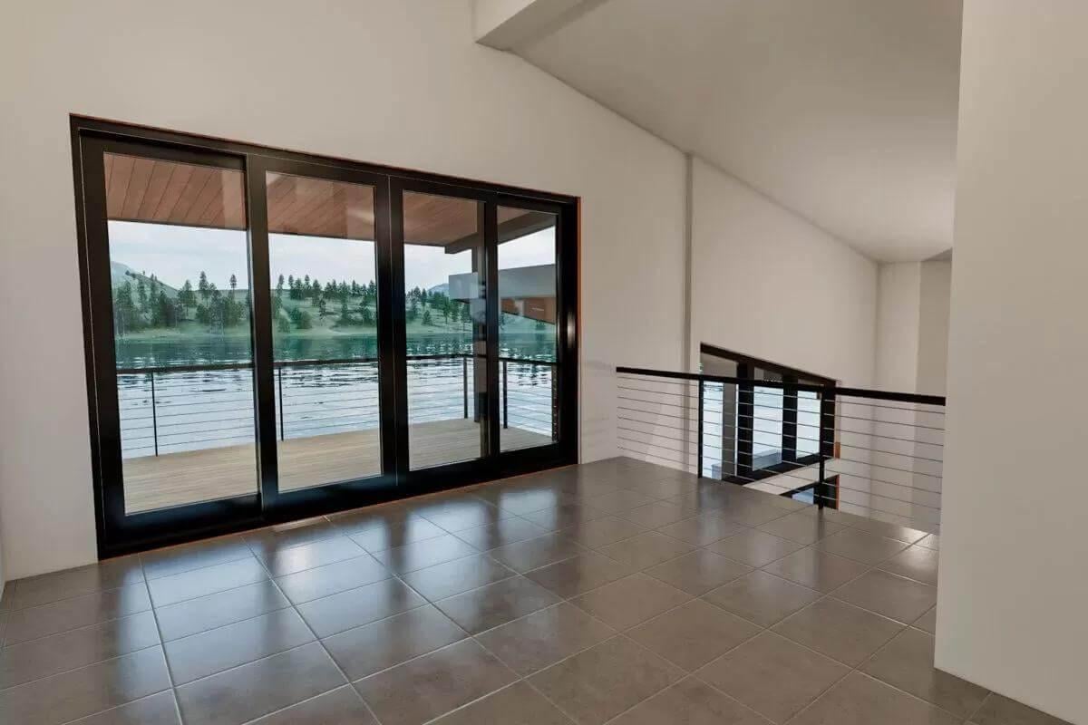 Step into This Bright Landing with Stunning Lake Views