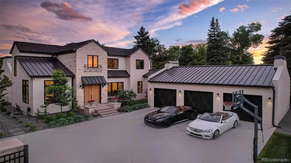 Check Out the Sleek Black Garage Doors on This Modern Craftsman Gem