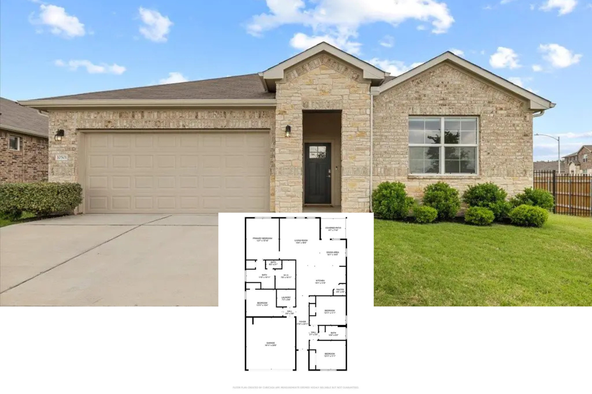 Ranch-Style 4-Bedroom Home with Open Floor Plan and Covered Patio (1,824 Sq. Ft. Floor Plan)