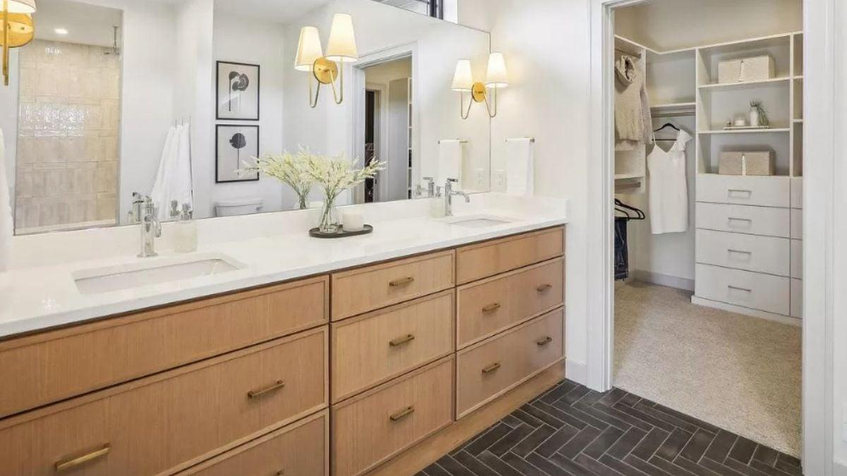 Enjoy the Practical Elegance of This Dual Vanity Bathroom