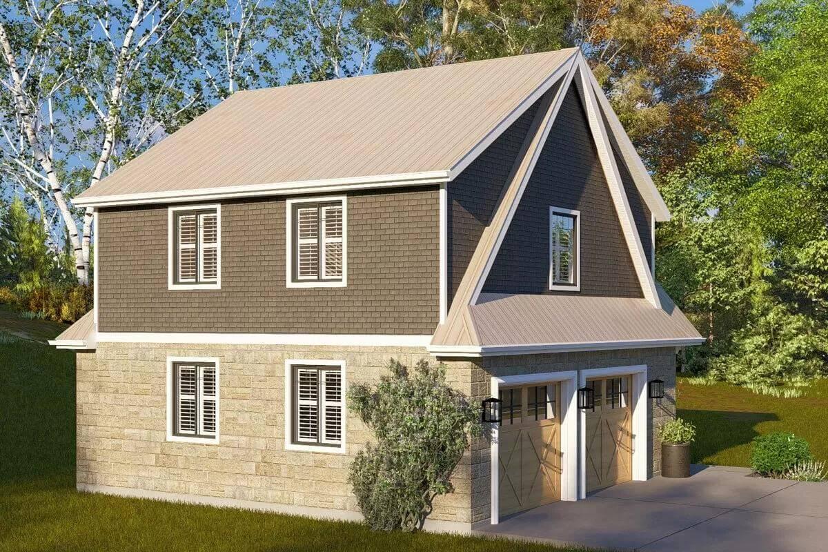 Craftsman Garage with Eye-Catching Dual Gables