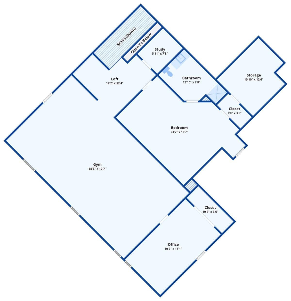 Spacious Upper-Level Sanctuary with Private Gym and Office