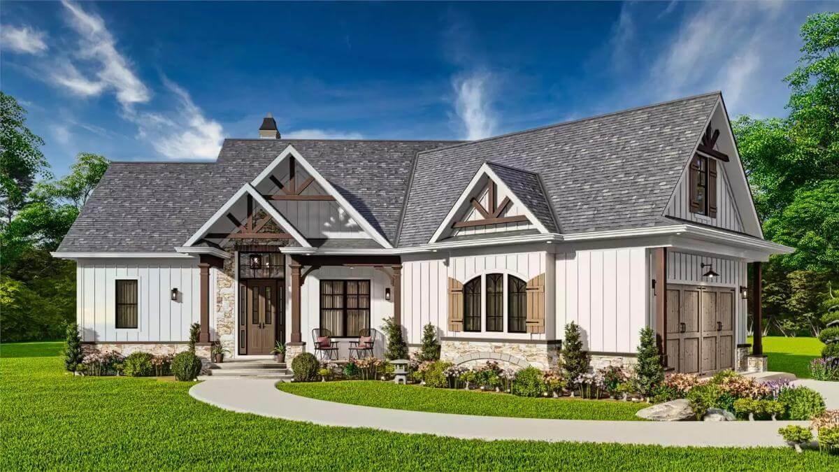 Craftsman Charm with Timber Accents and Stone Detailing
