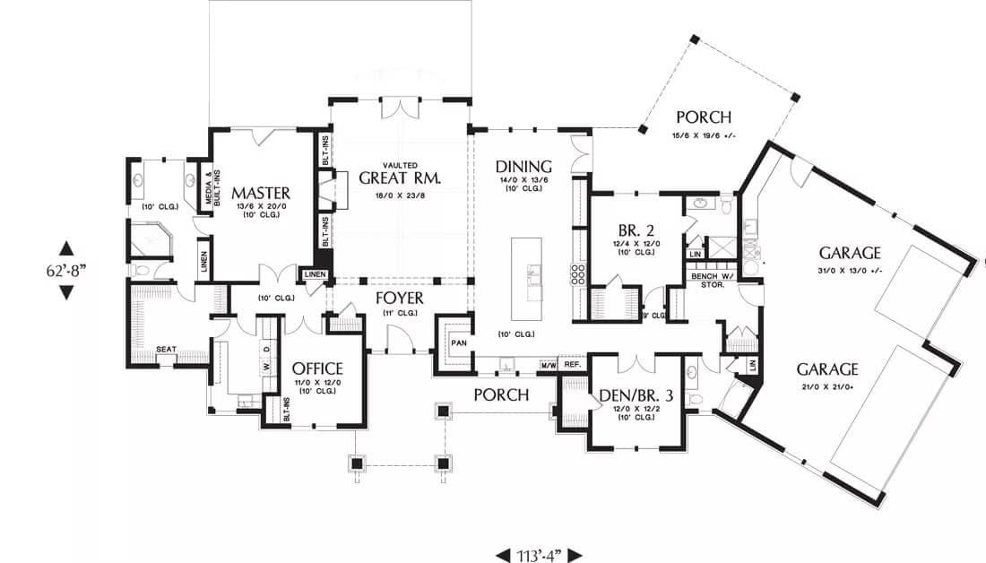 Explore This Spacious Craftsman Floor Plan with a Vaulted Great Room