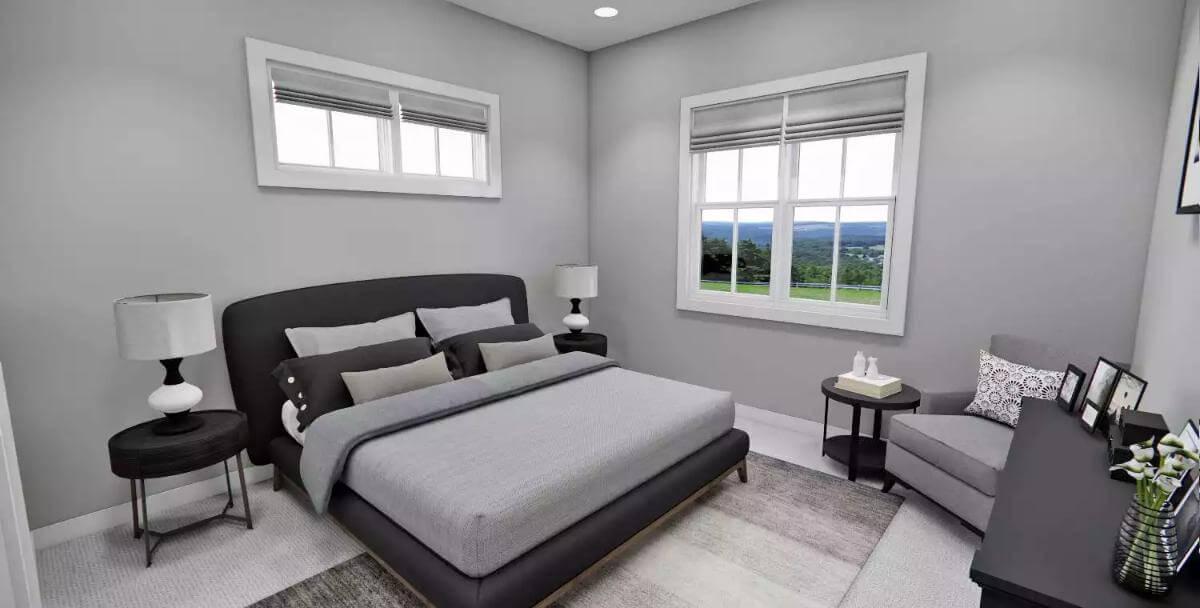 Serene Master Bedroom with Stunning Window Views