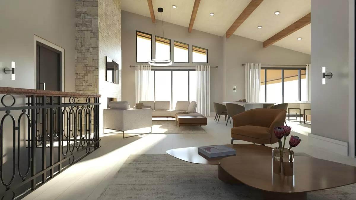 Wow, Check Out the Vaulted Ceilings and Stone Fireplace