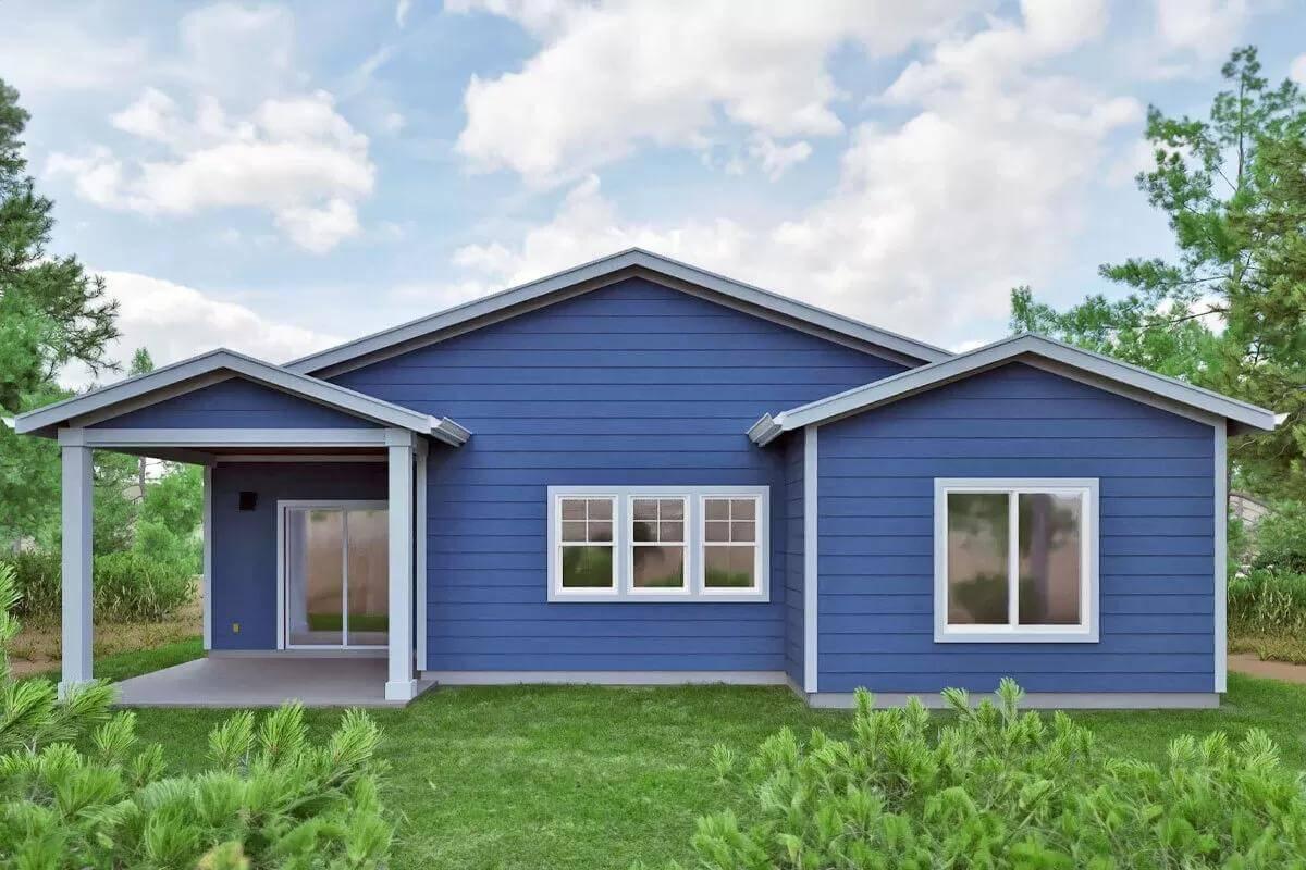 Rear View: Classic Craftsman Details with a Fresh Blue Twist