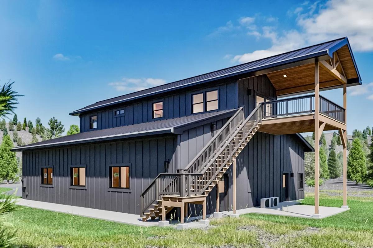 Discover the Elevated Balcony in This Rustic Industrial Garage