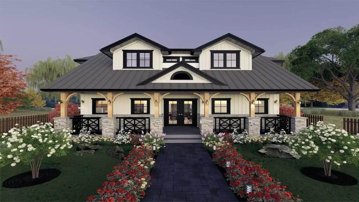 Craftsman Elegance: The Front Porch with Stone Accents