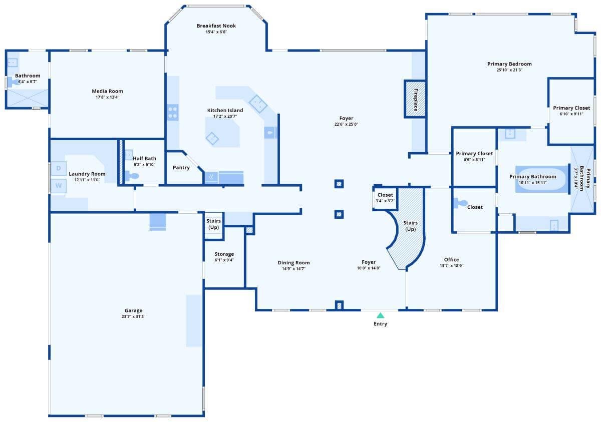 Explore This Functional Floor Plan with a Spacious Kitchen Island and Cozy Media Room