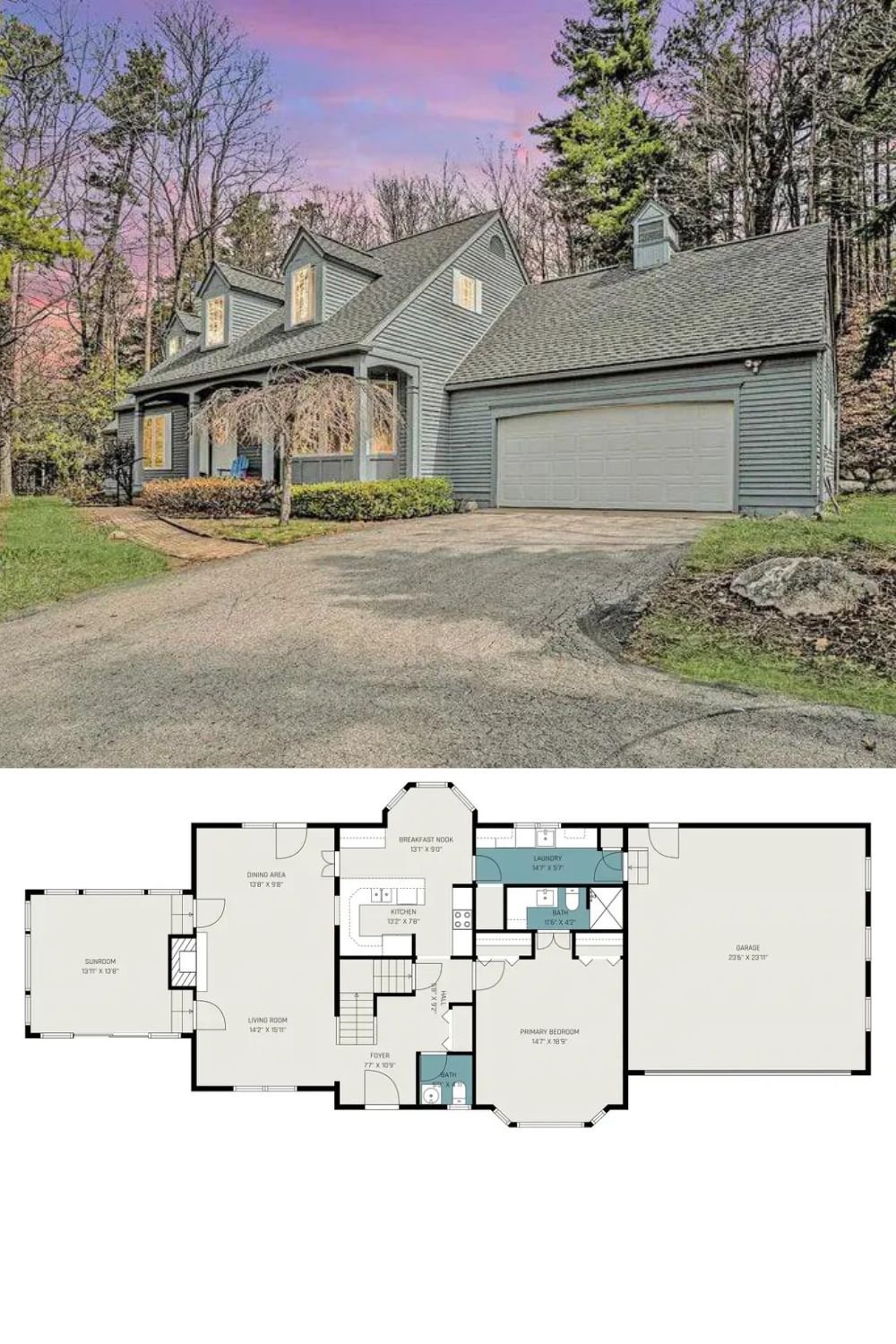 Cape Cod-Style Home with 3 Bedrooms and Finished Basement (2,262 Sq. Ft. Floor Plan)