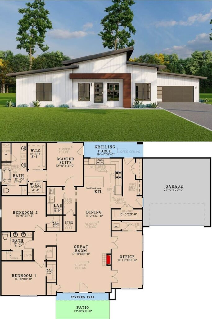 3-Bedroom Mid-Century Modern Home with Open Living Space and Grilling ...