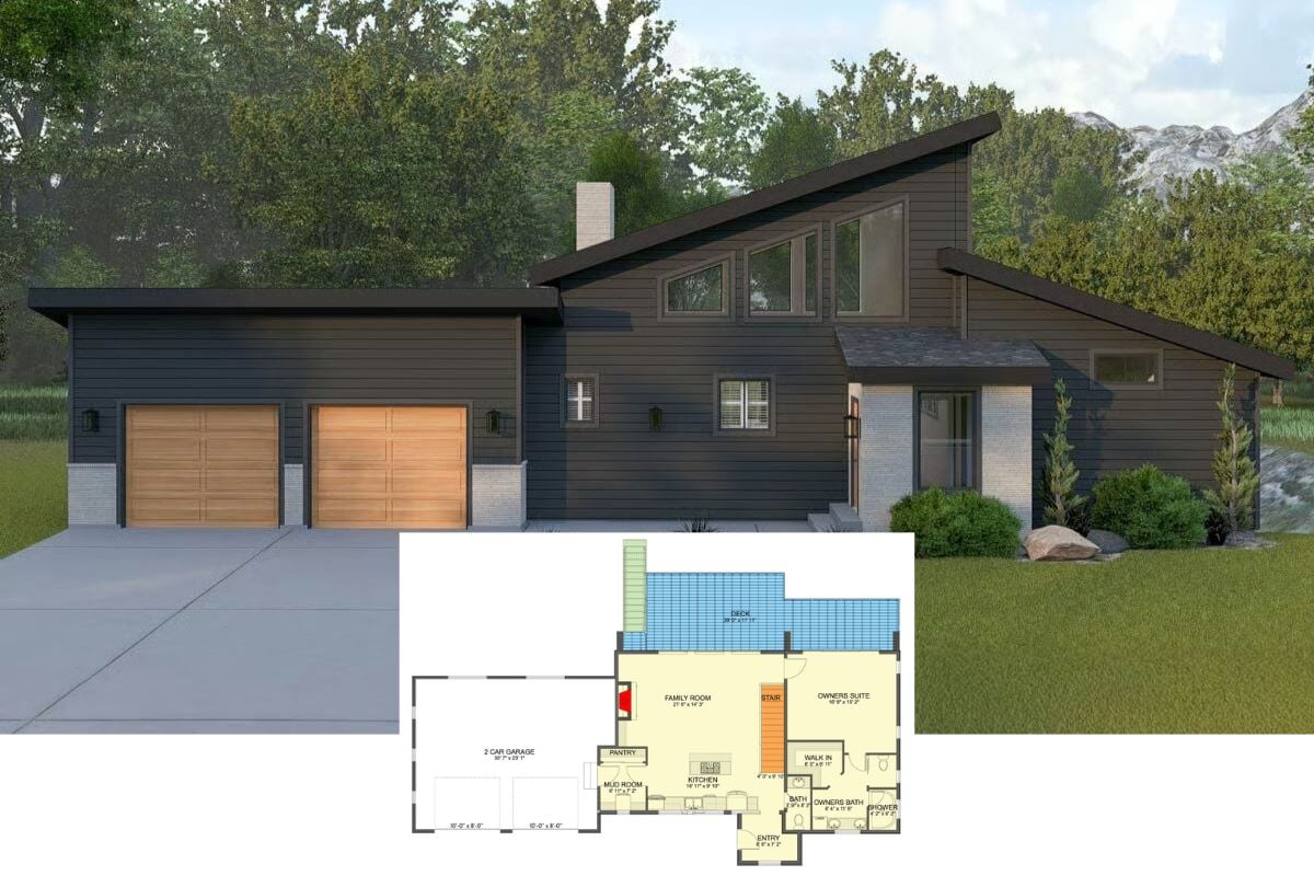 Modern 3-Bedroom Mountain Home with Double Garage and Finished Basement (Floor Plan)