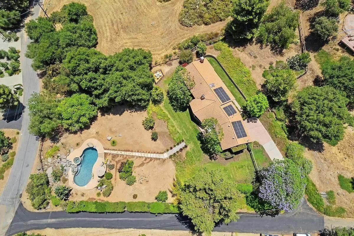 Explore This Aerial View of a Solar-Powered Ranch Home