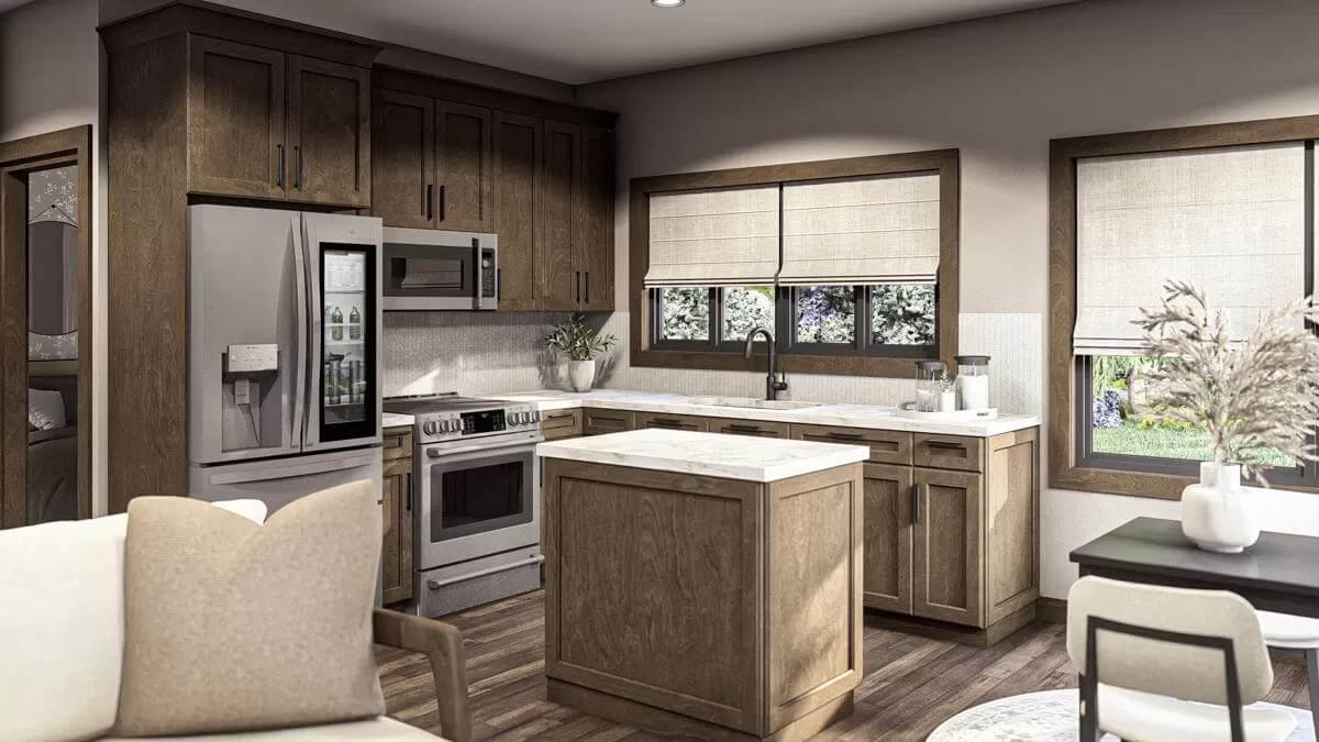 Explore the Natural Wood Cabinetry in This Inviting Kitchen