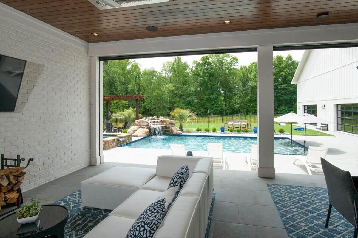 Step into This Outdoor Oasis with a Stunning Pool View